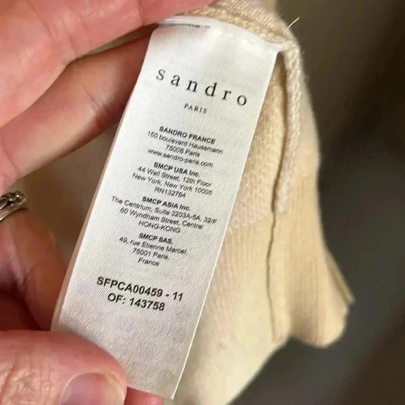 Sandro Beige and White Diamond Cardigan - Picture 10 of 12